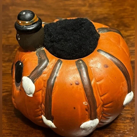 Vintage 1995 Scary Spider Pumpkin Halloween Decor - Picture 5 of 9